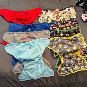 Buttons diapers and Best bottom shells and inserts.